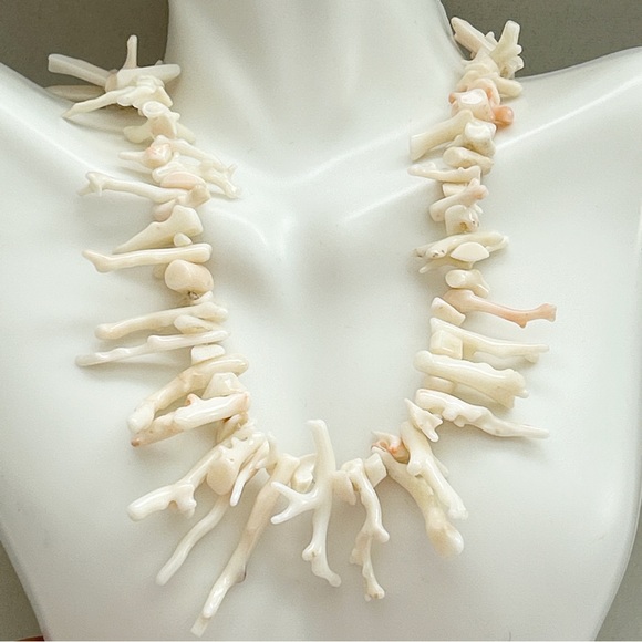 Vintage Angel Skin Branch Coral Necklace